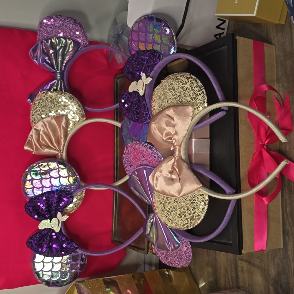 💕5/$20 mouse head band(1): purple/mermaid, rose gold, or purple